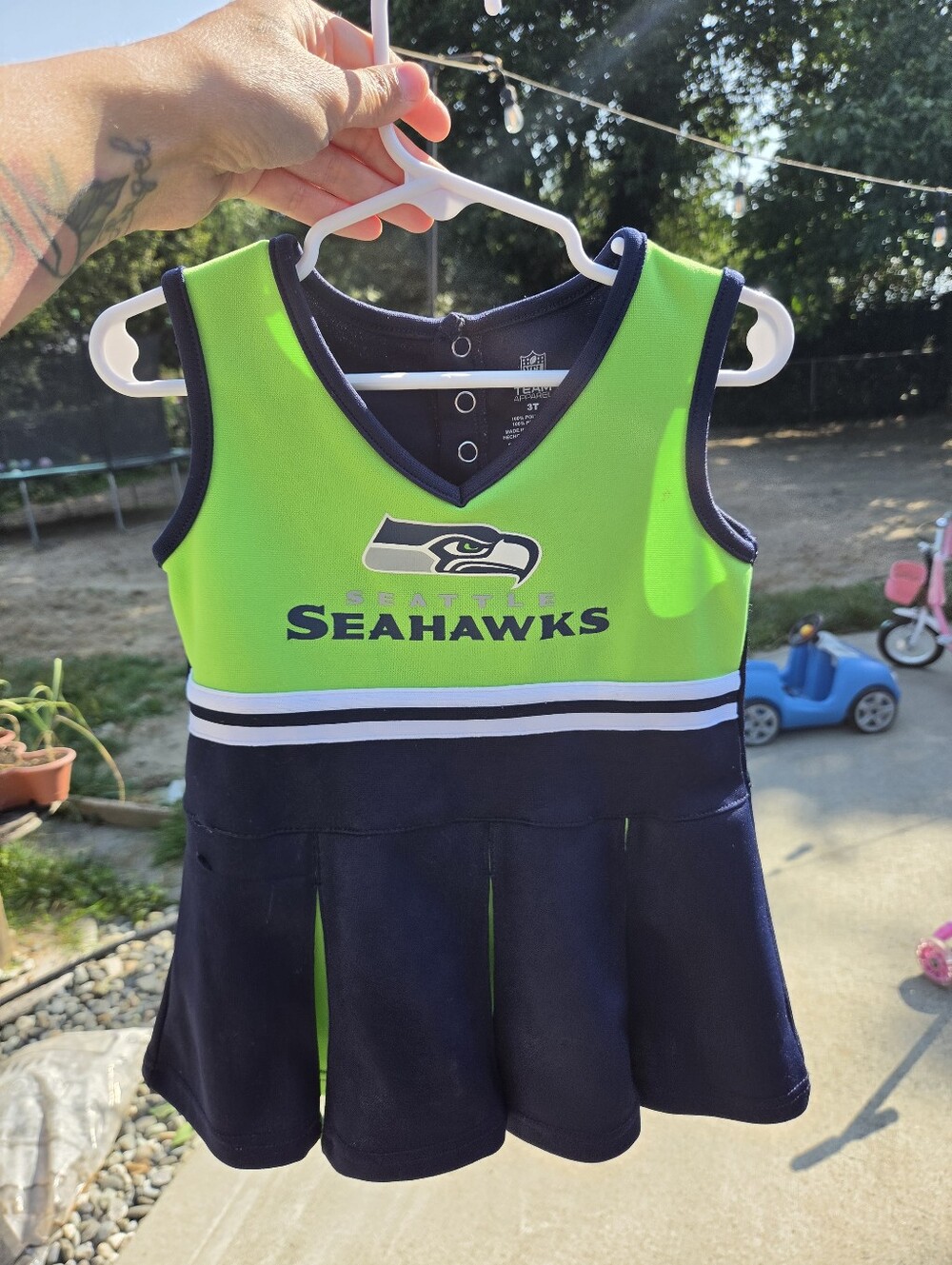 3T Girls' Neon Green & Navy Cheer Dress - NFL Kids